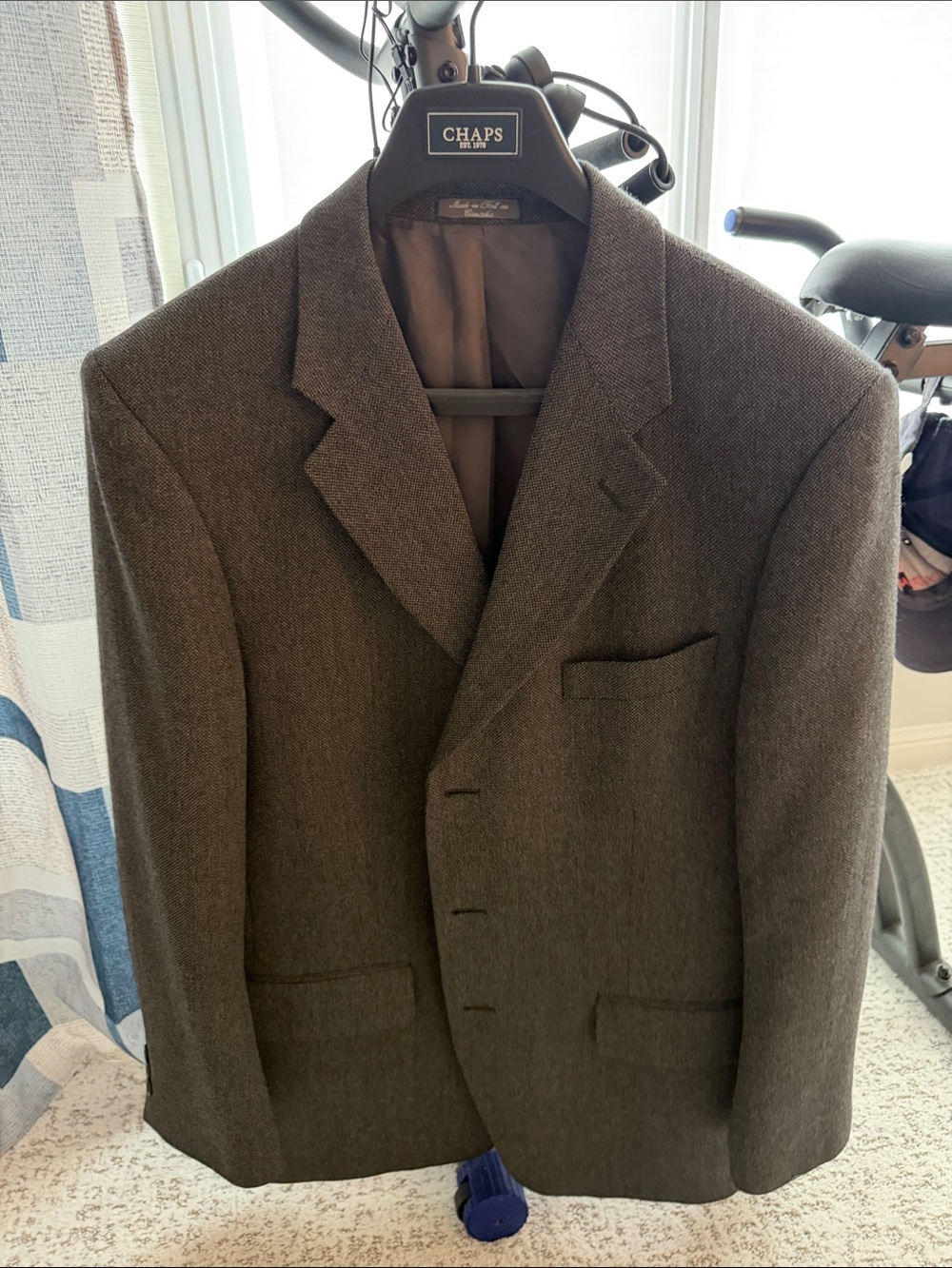 Chaps Men's Dark Brown Herringbone Sport Coat